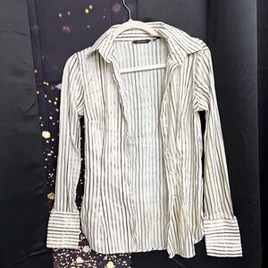 Zara Stripe Buttoned Blouse size Medium
